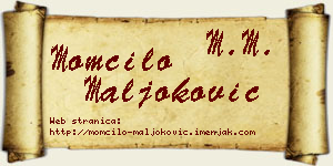 Momčilo Maljoković vizit kartica
